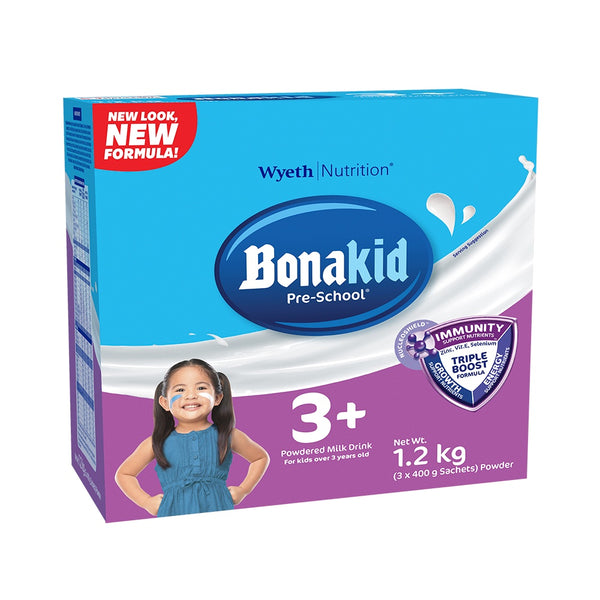 BONAKID PRE-SCHOOL® 3+ Powdered Milk Drink for Children Over 3 Years Old 1.2kg (400g x 3)