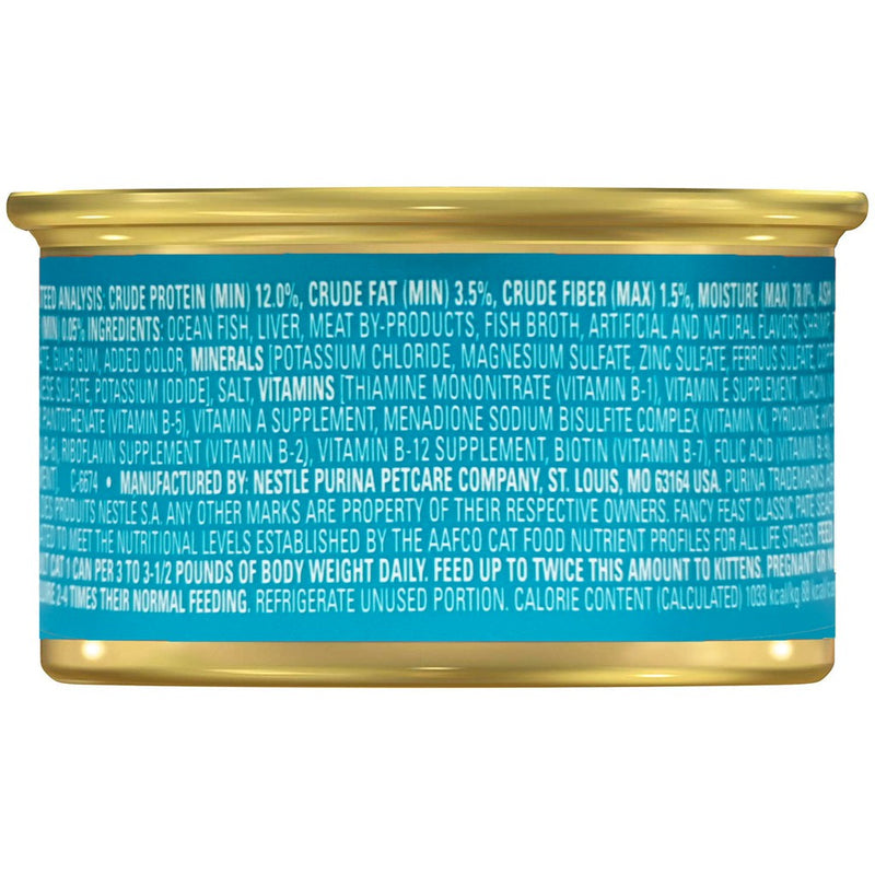 FANCY FEAST Classic Seafood Adult Wet Cat Food - 85g x24