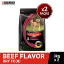 SUPERCOAT Beef-based Dry Dog Food for Adult Dogs - 3kg x2