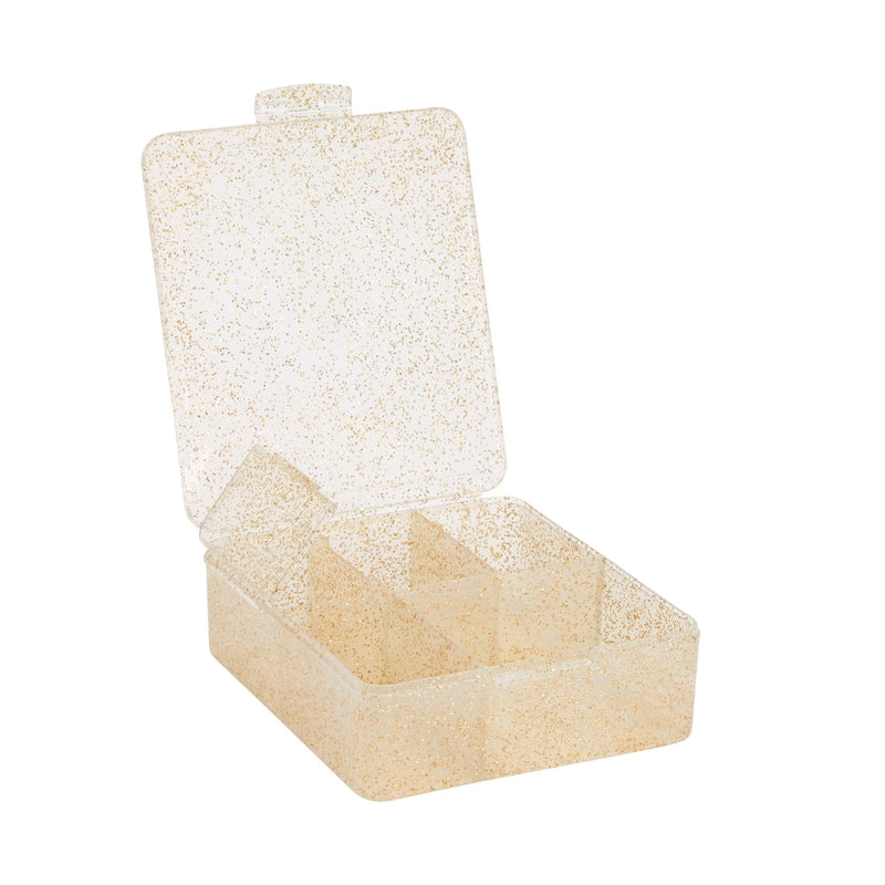 [NOT FOR SALE] Gold Glitter Bento Box + Utensils with Carrying Case Light Pink