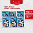 PURINA FELIX Adult Cat Assorted 85g x6