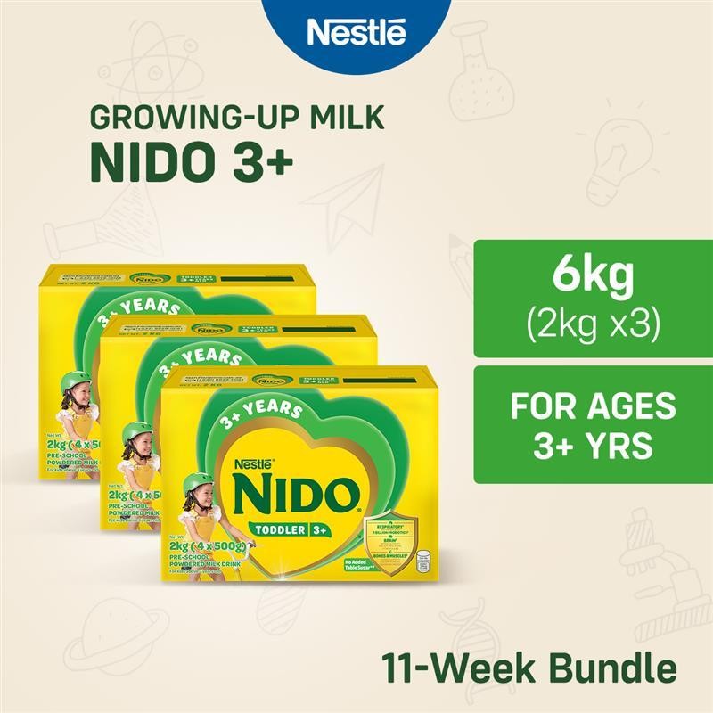 Nido 3+ Powdered Milk Drink for Pre-Schoolers Above 3 Years Old 2kg