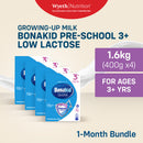 BONAKID PRE-SCHOOL 3+ Low Lactose Growing-Up Milk for Children 3+ Years Old 1.6kg (400g x4)