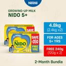 [FREE 240g] NIDO 5+ Powdered Milk Drink for Children Above 5 Years Old 4.8kg (2.4kg x 2)