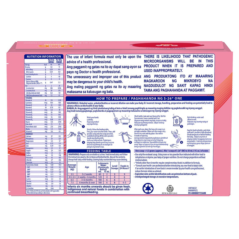 S-26 One Infant Formula for 0 to 6 Months 2.4kg