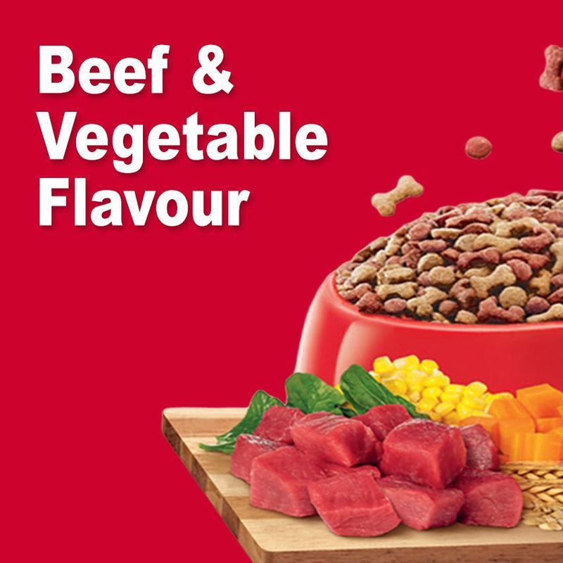 ALPO Beef & Vegetables with Milk Essentials Puppy Dry Dog Food - 1.3Kg x2
