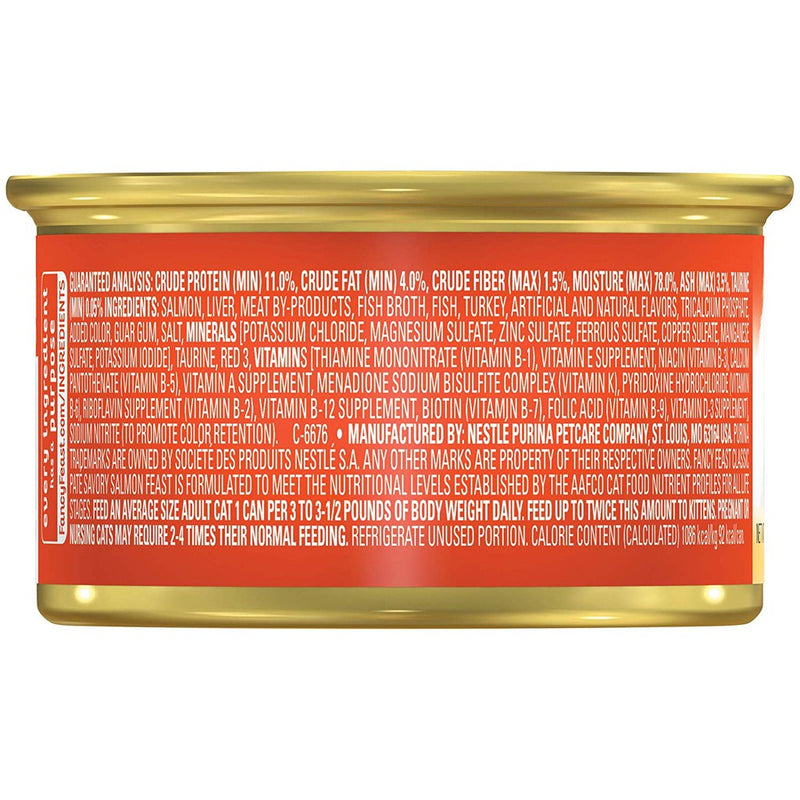 FANCY FEAST Savory Salmon Adult Wet Cat Food - 85g x6