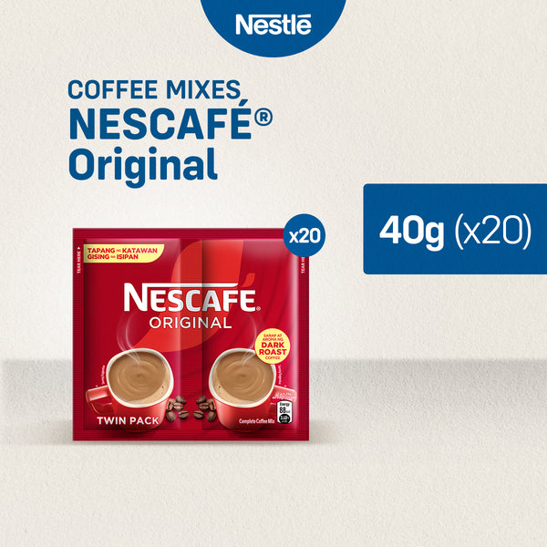 NESCAFE Original 3-in-1 Coffee Twin Pack 40g - Pack of 20