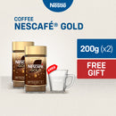 [FREE GLASS MUG] NESCAFE GOLD Premium Instant Coffee 200g - Pack of 2