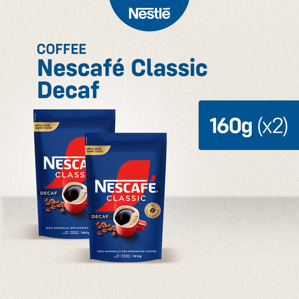 NESCAFE Classic Decaf Instant Coffee 160g - Pack of 2