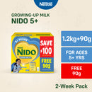 [FREE 90g] NIDO 5+ Powdered Milk For School Age Children Above 5 Years Old 1.2kg