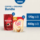 NESCAFE Classic Instant Coffee 170g  - Pack of 3 + Coffee Mate Coffee Creamer 400g - Pack of 3
