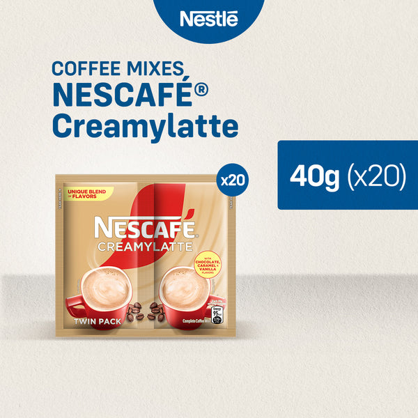 NESCAFE Creamylatte 3-in-1 Coffee Twin Pack 40g - Pack of 20