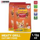 PURINA FRISKIES Meaty Grill Adult Dry Cat Food - 1.1Kg x2