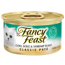 FANCY FEAST Classic Cod, Sole & Shrimp Adult Wet Cat Food - 85g x24