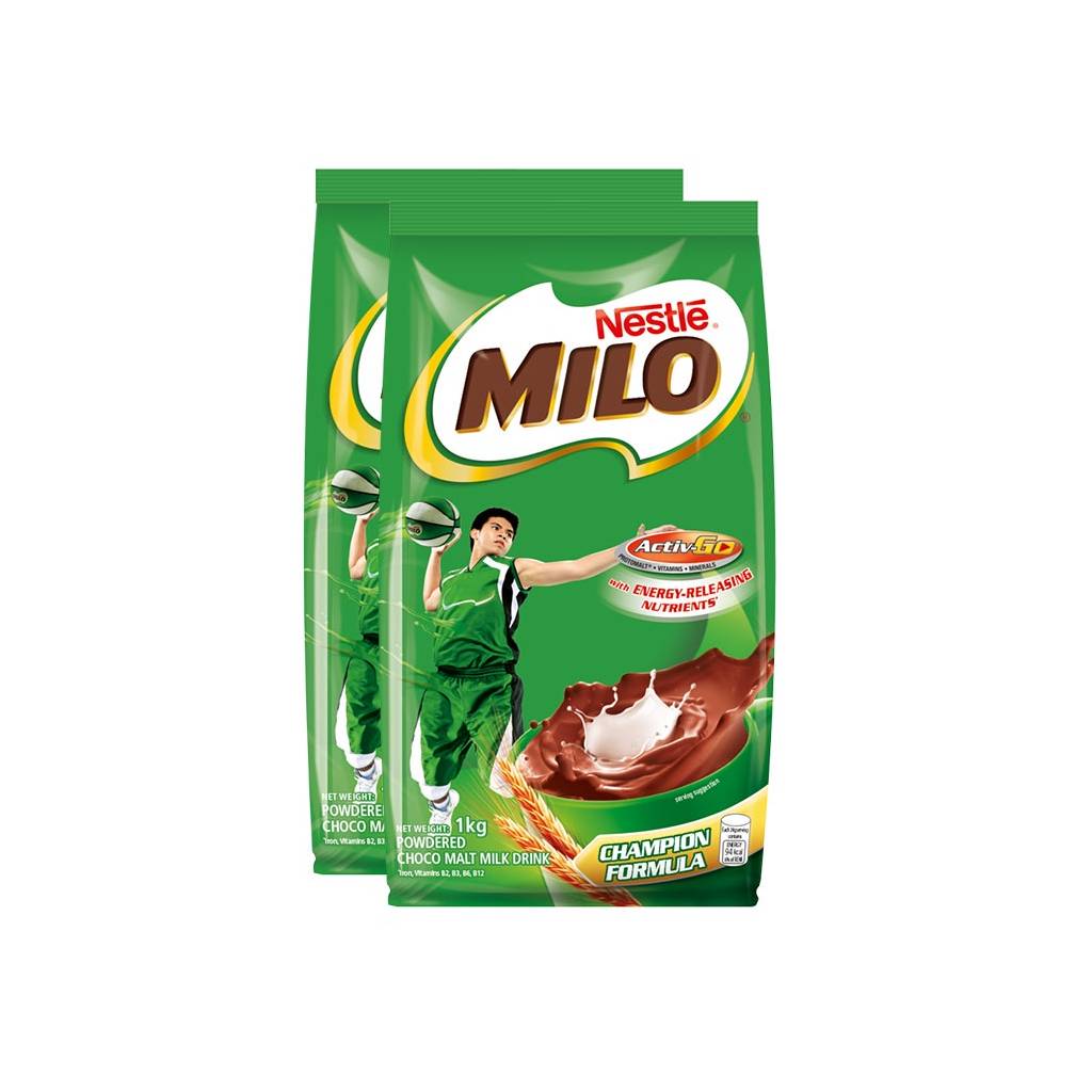 Milo Powder Falling MILO Powdered Choco Malt Milk Drink 1kg - Pack of 2