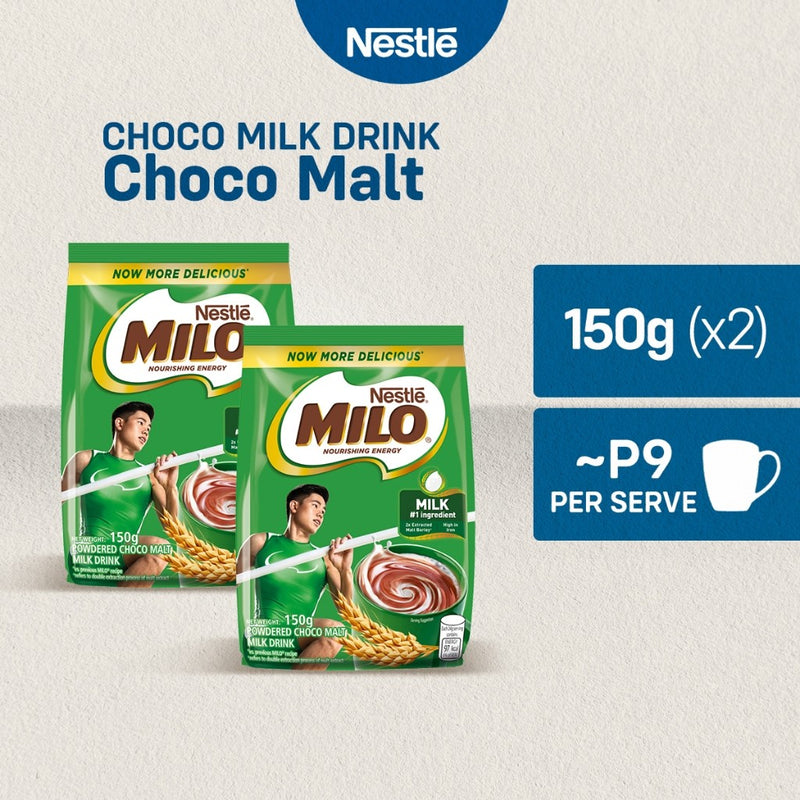 Milo Powdered Choco Malt Milk Drink 150g - Pack of 2