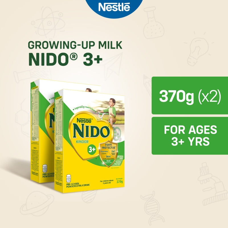 NIDO 3+ Powdered Milk Drink For Pre-Schoolers Above 3 Years Old 740g (370g - Pack of 2)