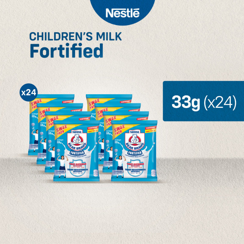 Bear Brand Fortified Powdered Milk Drink 33g Swak - Pack of 24