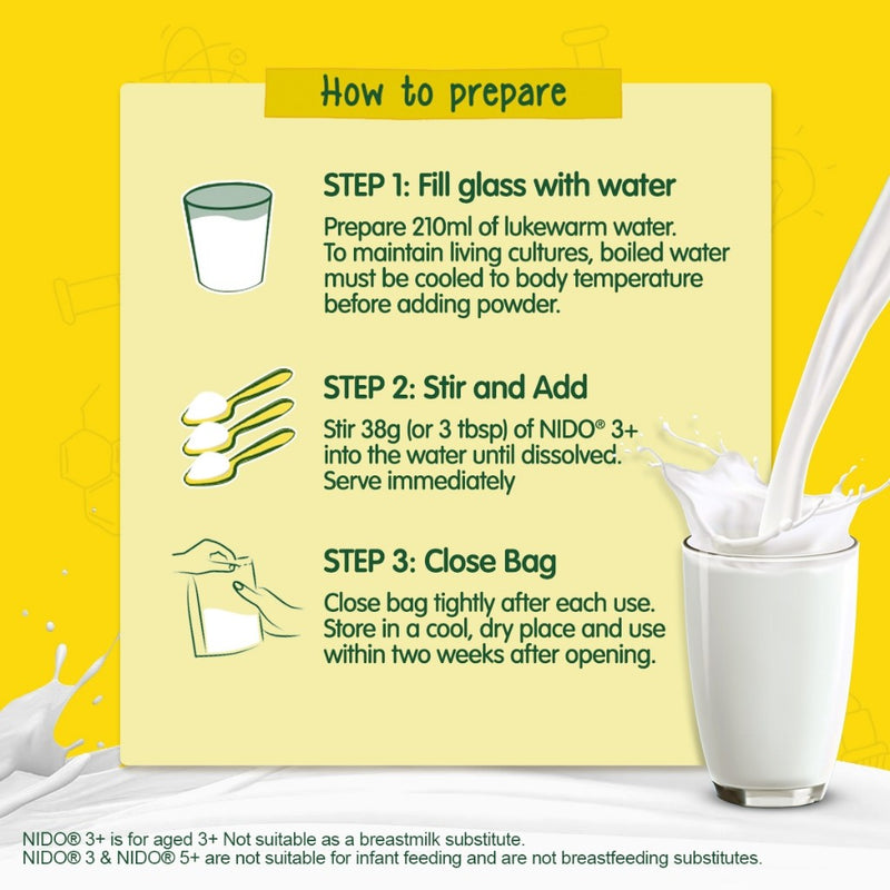 NIDO 3+ Powdered Milk Drink For Pre-Schoolers Above 3 Years Old 370g