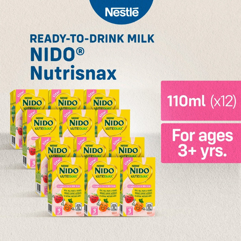 Nido NutriSnax Strawberry-Carrot 110mL [Pack of 12]