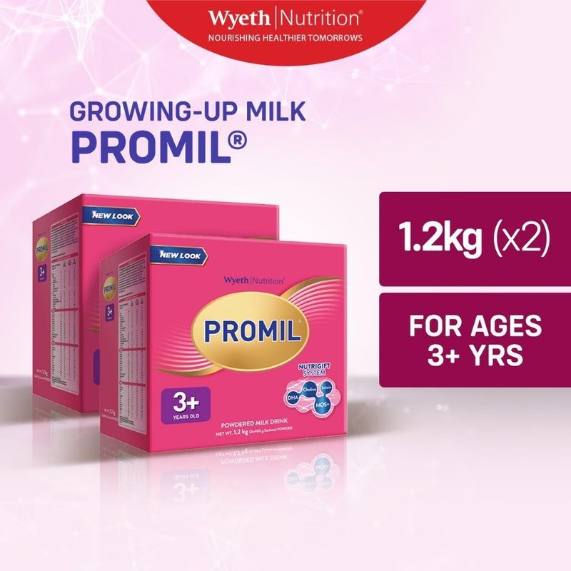 PROMIL FOUR Powdered Milk Drink for Pre-Schoolers 3 to 5 Years Old 2.4kg (1.2kg - Pack of 2)