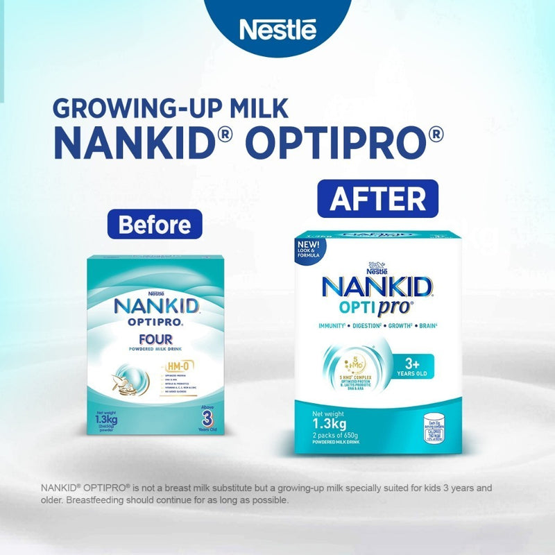 NANKID OptiPro Four Powdered Milk For Children Above 3 Years Old 2.6kg (1.3kg - Pack of 2)