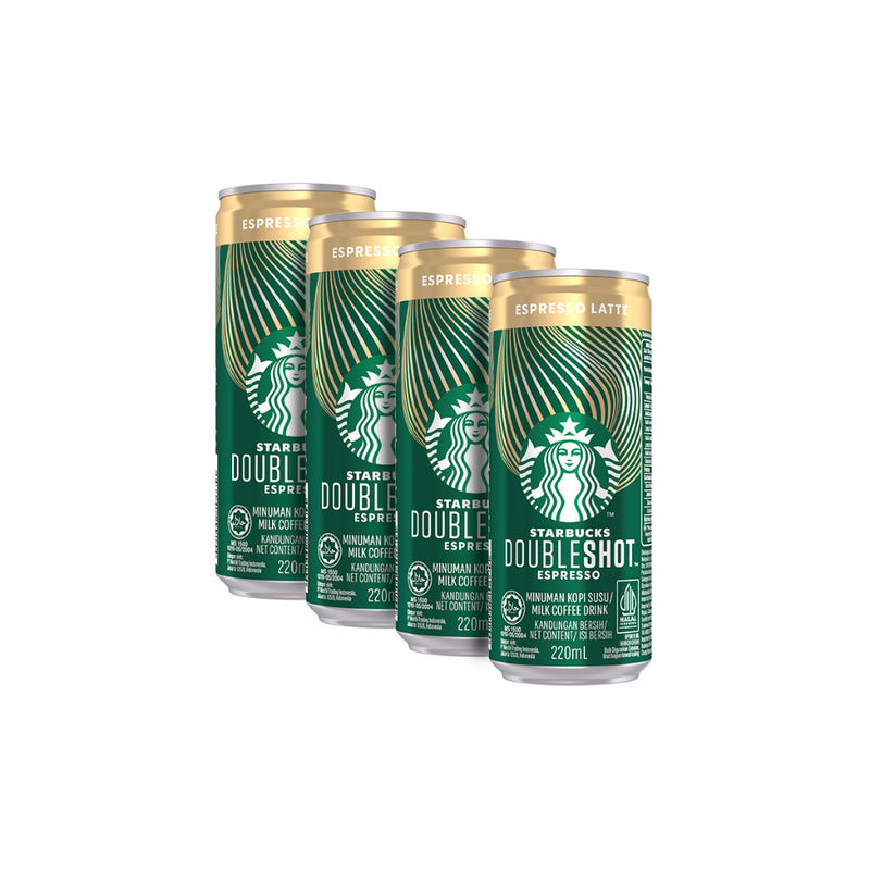 StarbucksÂ ReadyÂ ToÂ DrinkÂ DoubleshotÂ EspressoÂ LatteÂ 220ml - Pack of 4