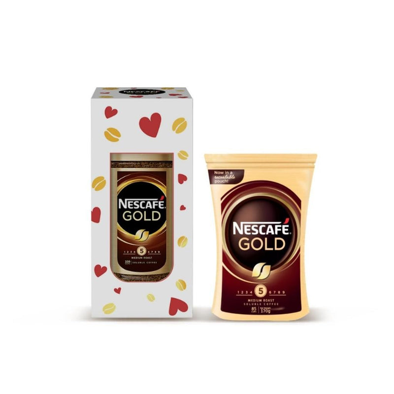 Nescafe Gold 200g with Gift Box + Nescafe Gold Instant Coffee Pouch 170g