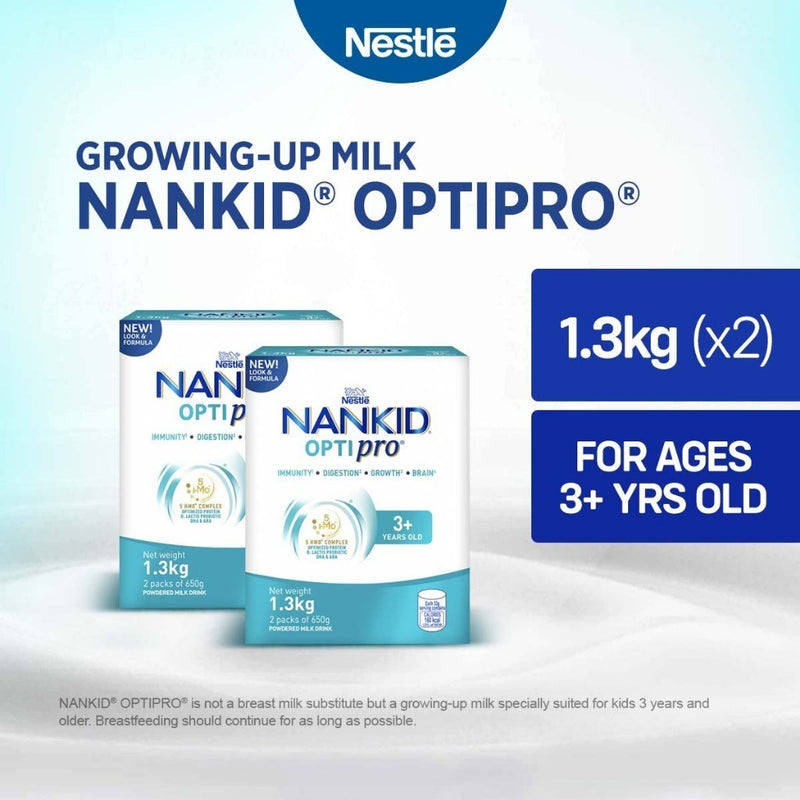 NANKID OptiPro Four Powdered Milk For Children Above 3 Years Old 2.6kg (1.3kg - Pack of 2)