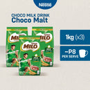 Milo Powdered Choco Malt Milk Drink 1kg - Pack of 3