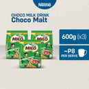 Milo Powdered Choco Malt Milk Drink 600g - Pack of 3