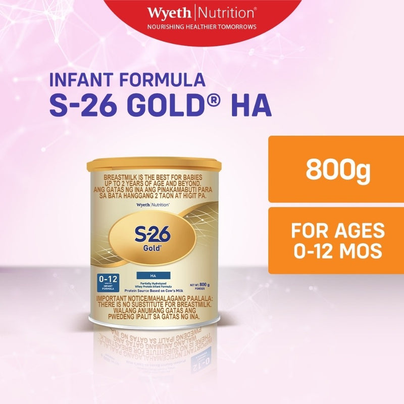 S-26 Gold HA Partially Hydrolyzed Whey Protein Infant Formula for 0 to 12 Months 800g