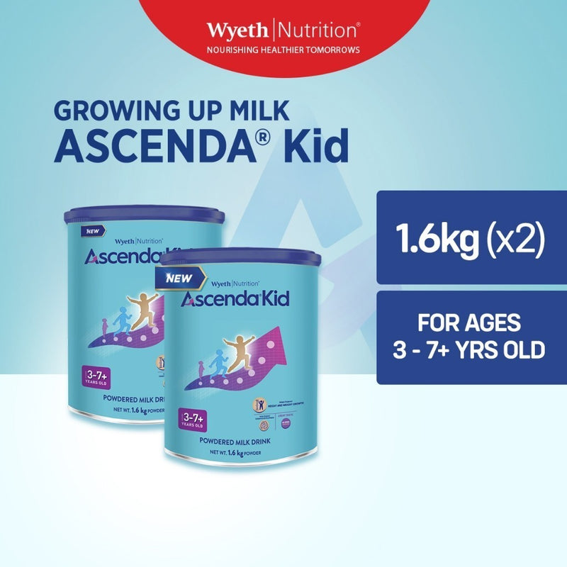 Wyeth Nutrition® ASCENDA® 4 KID Milk Drink for Children 3+ years old 3.2kg (1.6kg - Pack of 2)
