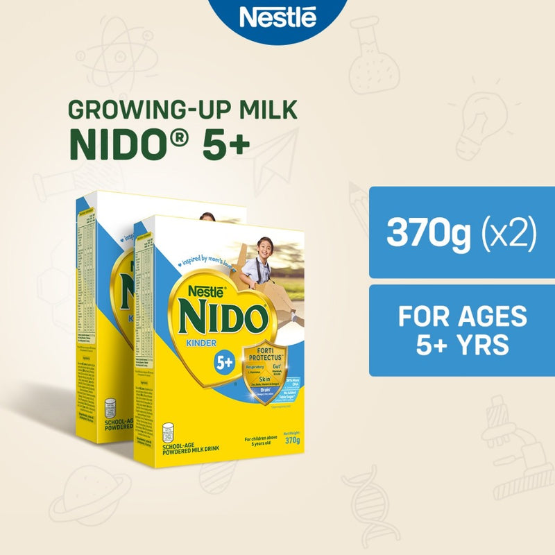 NIDO 5+ Powdered Milk Drink For Children Above 5 Years Old Box 740g (370g - Pack of 2)