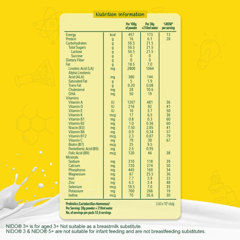 NIDO 3+ Powdered Milk Drink For Pre-Schoolers Above 3 Years Old 370g