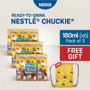 Chuckie Chocolate Flavoured Milk 180ml - Pack of 18 with FREE Chuckie Drawstring Bag