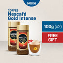 Nescafe Gold Intense Instant Coffee 100g - Pack of 2 with FREE Double Wall Glass