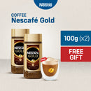 Nescafe Gold Instant Coffee 100g - Pack of 2 with FREE Double Wall Glass