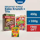 Koko Krunch Breakfast Cereal 450g and Trix Breakfast Cereal 330g with FREE Crayons
