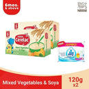 [FREE JOY FOR BABY] Cerelac Mixed Vegetable & Soya Infant Cereals Baby Food 120g – Pack of 2