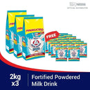 BEAR BRAND Fortified Powdered Milk Drink 2kg - Pack of 3 with FREE 16 Sachets Bear Brand 33g