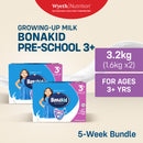 BONAKID PRE-SCHOOL 3+ Powdered Milk Drink for Children Over 3 Years Old 3.2kg (1.6kg x 2)