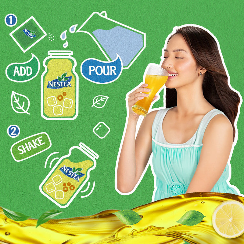 NESTEA Cleanse Lemon Cucumber Powdered Green Tea with Fiber 250ml - Pack of 20