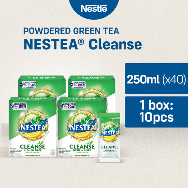 Nestea Cleanse Lemon Cucumber Powdered Green Tea with Fiber 250ml - Pack of 40