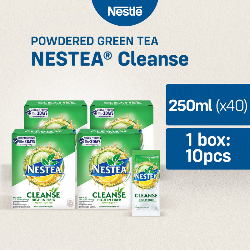Nestea Cleanse Lemon Cucumber Powdered Green Tea with Fiber 250ml - Pack of 40