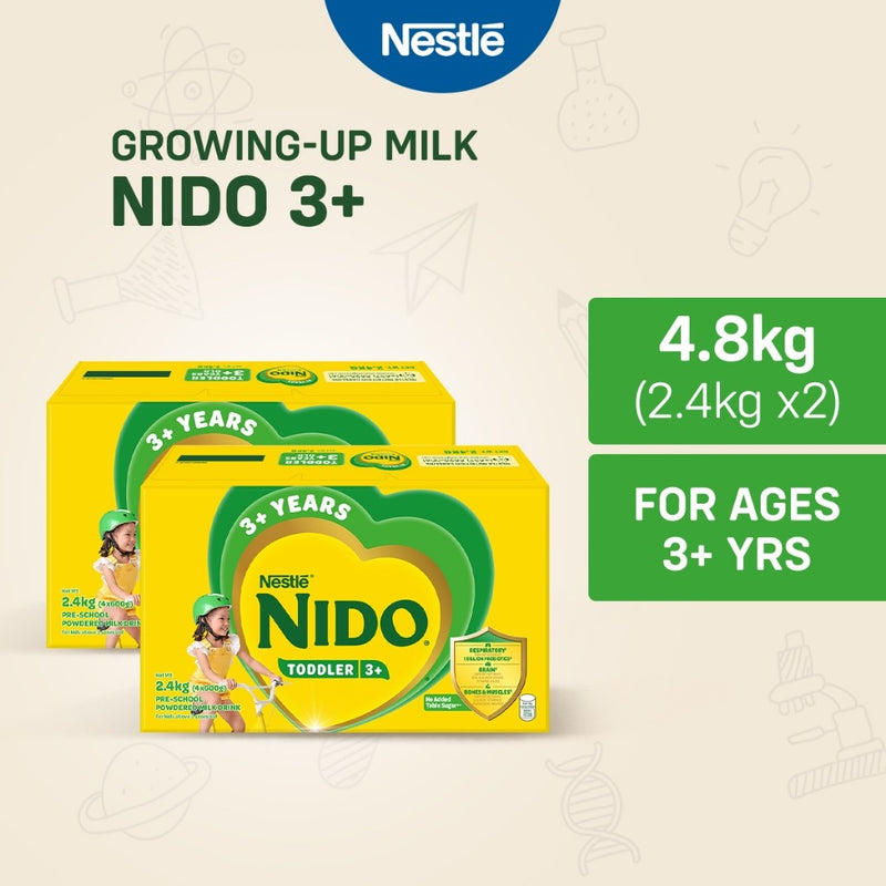 Nido 3+ Powdered Milk Drink for Pre-Schoolers Above 3 Years Old 2.4kg