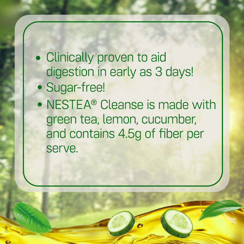 Nestea Cleanse Lemon Cucumber Powdered Green Tea with Fiber 250ml - Pack of 40