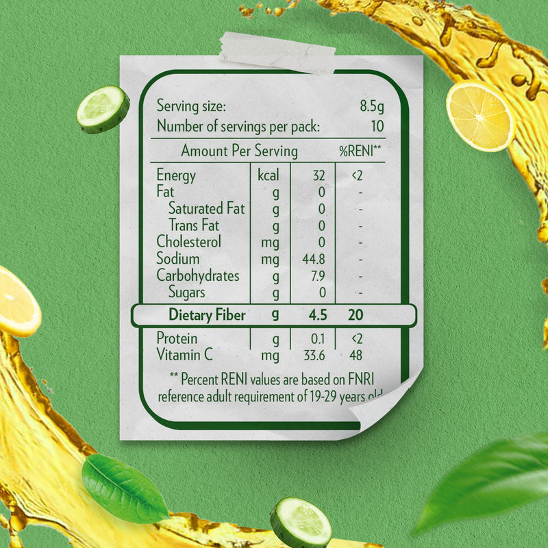 Nestea Cleanse Lemon Cucumber Powdered Green Tea with Fiber 250ml - Pack of 10