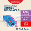 [B4G1] BONAKID PRE-SCHOOL 3+ Powdered Milk Drink for Children Over 3 Years Old 8kg [1.6kg x 5]